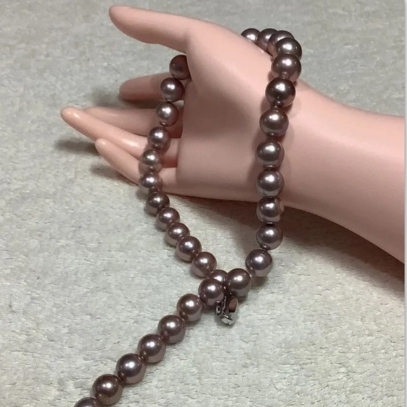 Round 11.5x12mm Edison Natural Purple Pink Cultured Pearl 17-18” Strand Necklace - Picture 8 of 9